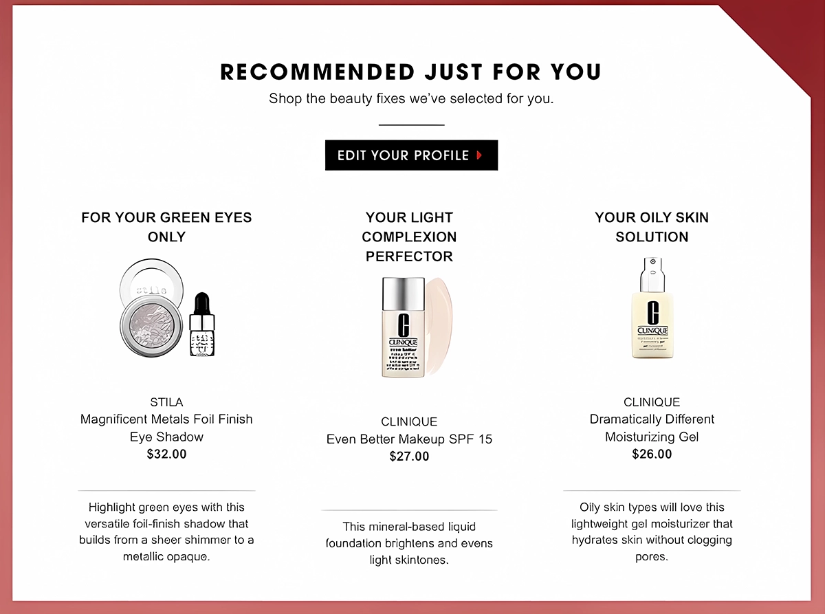 recommended products